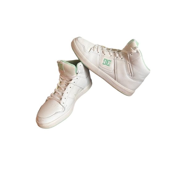 DC Shoes Womens 11 Cure Hi Top Skateboarding Sneakers White Leather Lace Up - Picture 1 of 8